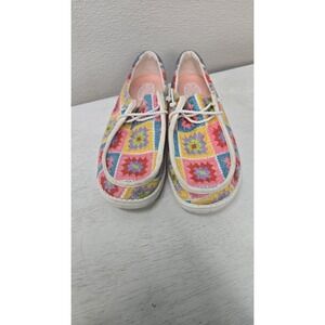 Hey Dude Wendy Crochet Granny Squares Women's 11 Multi Pink HTF